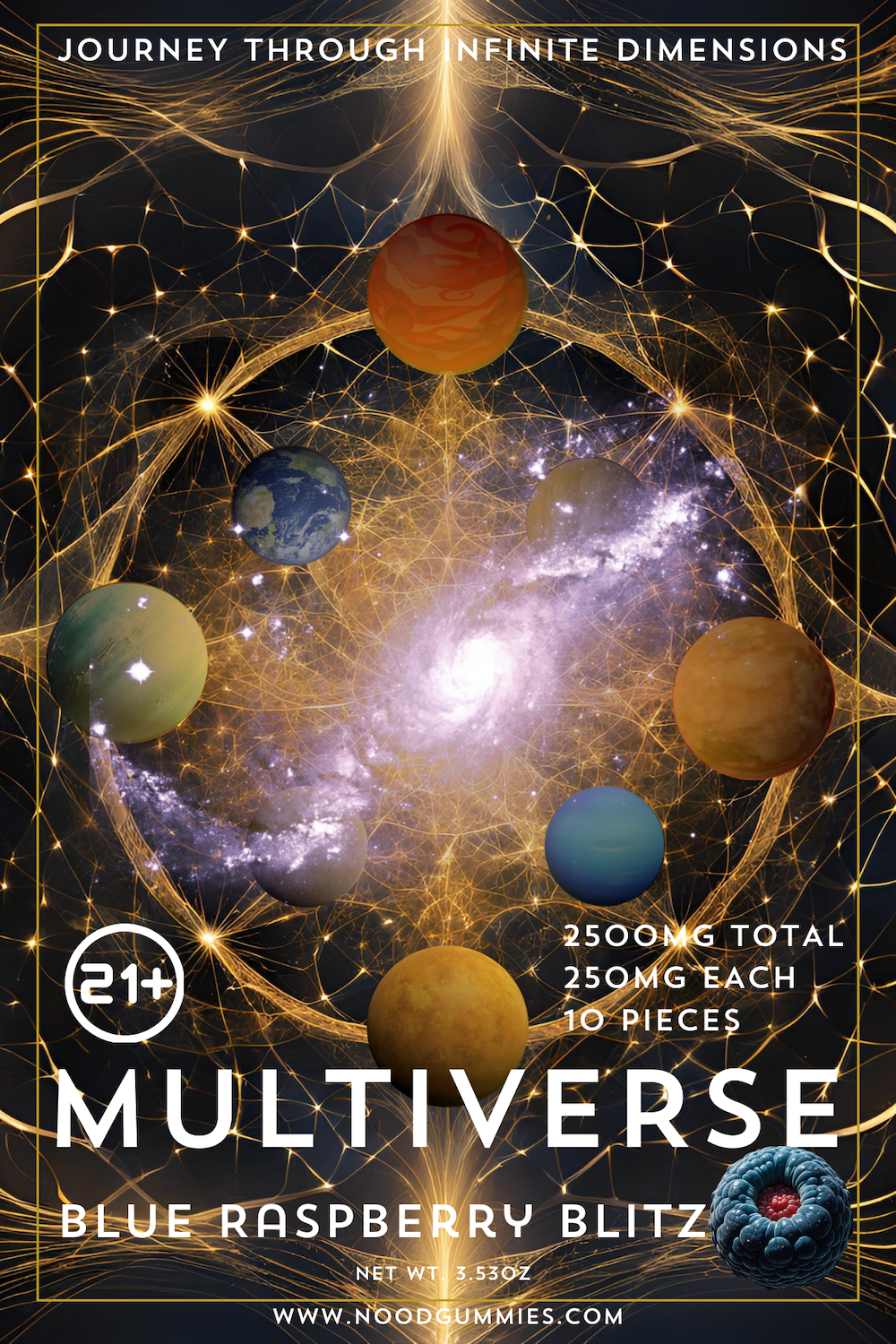 Multiverse Blue Raspberry Blitz – 2500mg Delta 8 Gummies